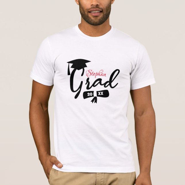 Custom Name School Year Personalized Graduation T-Shirt (Front)