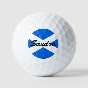 Custom Name Scottish Flag be6 gbcnt Golf Balls