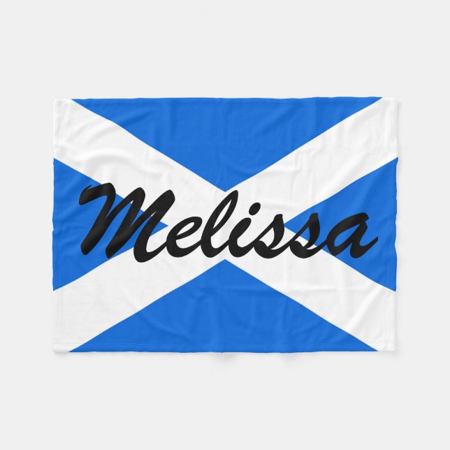 Custom Name Scottish Flag fbcn Fleece Blanket (Front (Horizontal))