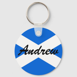 Custom Name Scottish Flag Keychain arc