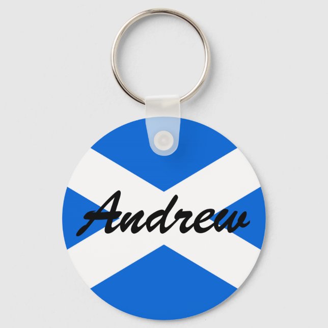 Custom Name Scottish Flag Keychain arc2 (Front)