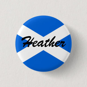 Custom Name Scottish Flag pbcnt 1 Inch Round Button