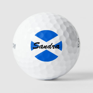 Custom Name Scottish Flag ssf gbcnt Golf Balls