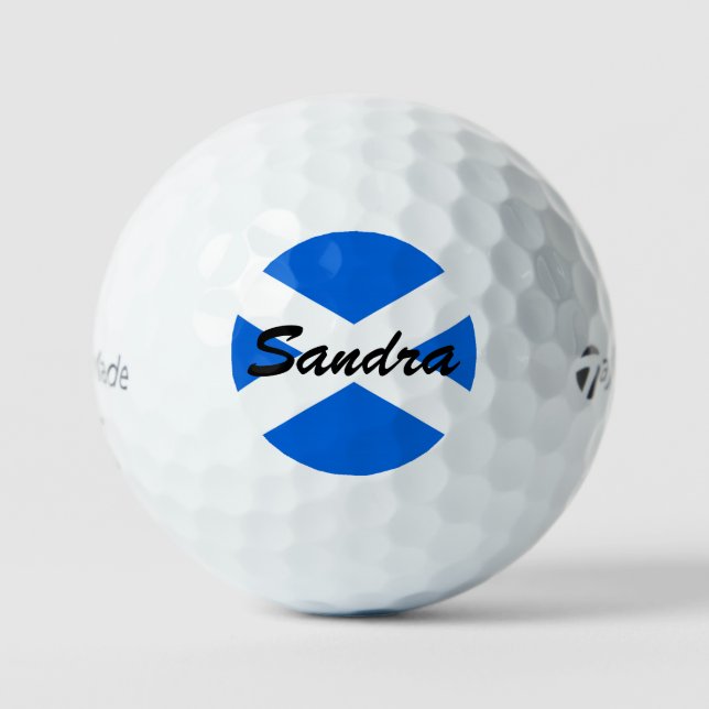Custom Name Scottish Flag tmtp5 gbcnt Golf Balls (Front)