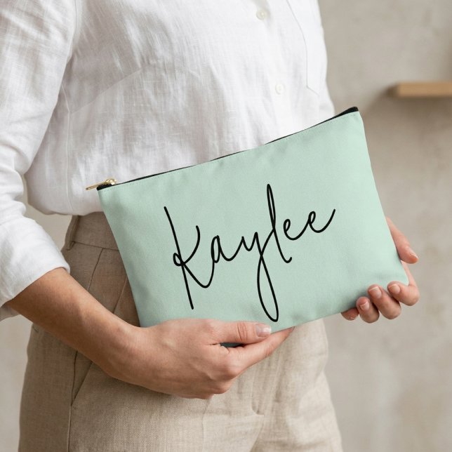 Custom name script birthday pouch gift for her mom (bridal party gift idea pouch, personalized mom gift pouch, birthday gift pouch for her mom)