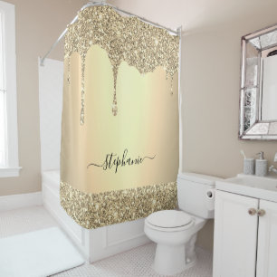 Custom Name Script Gold Glitter Drips Luxury
