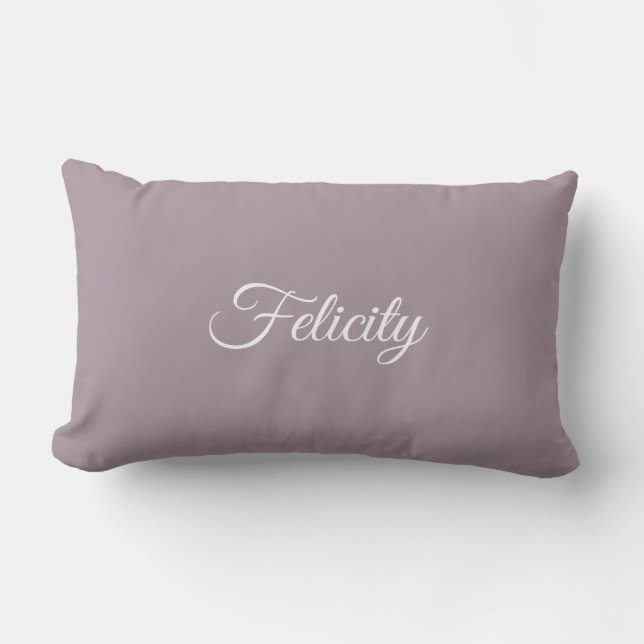 Custom Name Script Initial Letter F Modern Elegant Lumbar Pillow (Front)