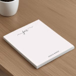 Custom Name Script Monogram Modern Minimalist Pink Notepad<br><div class="desc">Whether you’re organizing tasks, writing quick notes, or sending personalized messages, this custom name notepad makes a statement. Its sophisticated design, with a script monogram and clean, modern layout, ensures it stands out as both a practical and stylish addition to any desk. Perfect for professionals, students, or anyone who enjoys...</div>