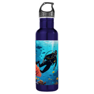 Custom Name Scuba Diver 710 Ml Water Bottle