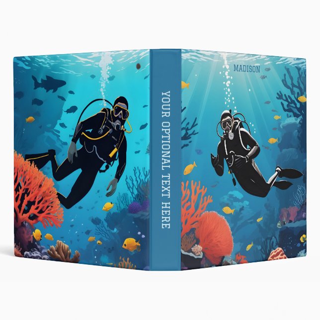 Custom Name Scuba Diver Binder (Background)