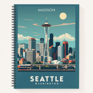 Custom Name Seattle Washington Notebook