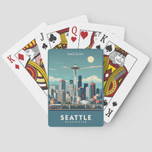 Custom Name Seattle Washington Playing Cards