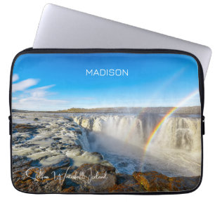 Custom Name Selfoss Waterfall, Iceland Laptop Sleeve