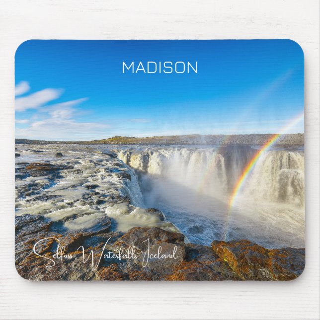Custom Name Selfoss Waterfall, Iceland Mouse Pad (Front)
