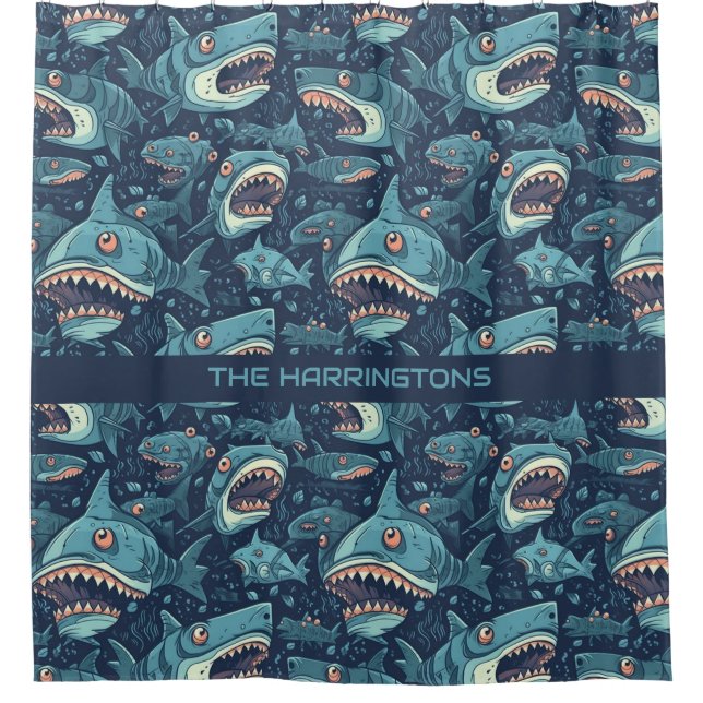 Custom Name Sharks Pattern (Front)