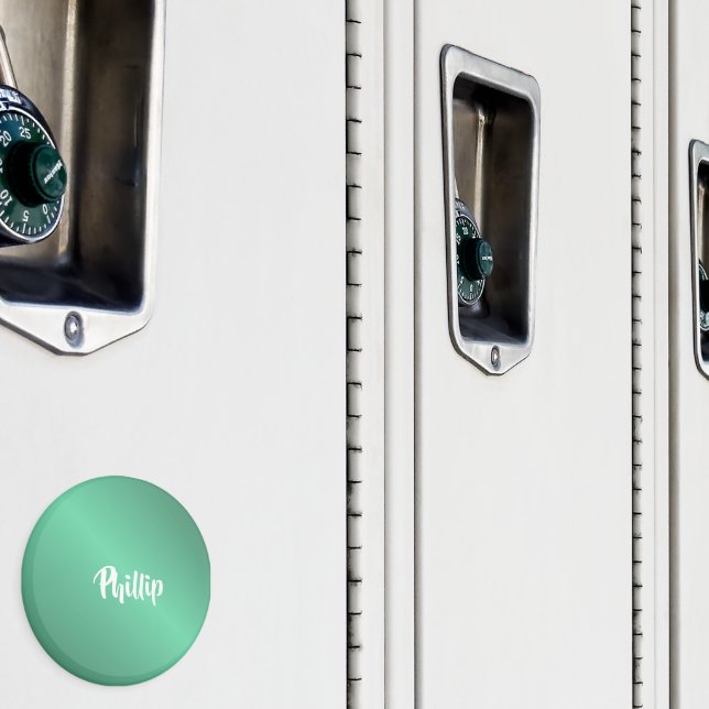 Custom name shiny turquoise magnet (In Situ (Locker))