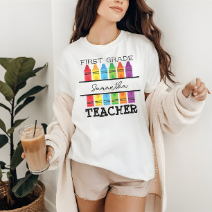Custom Name Shirt Gift for First Grade Teacher