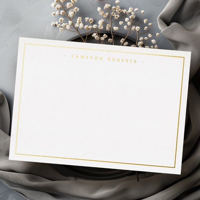 Custom name silver gold real foil note card (Custom name silver gold real foil note card)