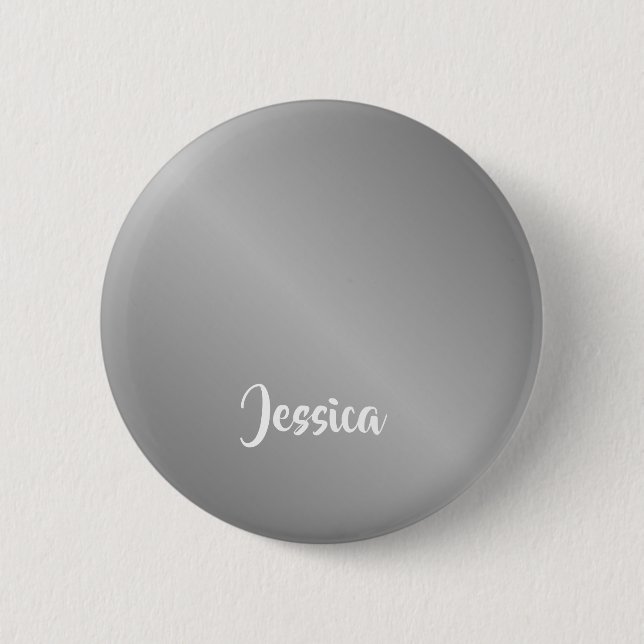 Custom name silver gradient 2 inch round button (Front)