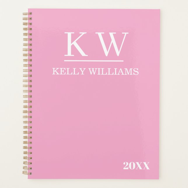Custom Name Simple Elegant Minimal Daily Planner (Front)