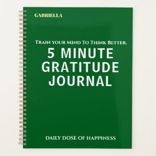 Custom Name Simple Stylish Daily Gratitude Journal Planner