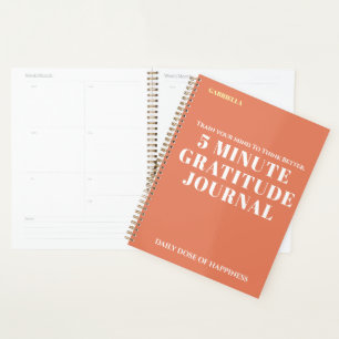 Custom Name Simple Stylish Daily Gratitude Journal Planner