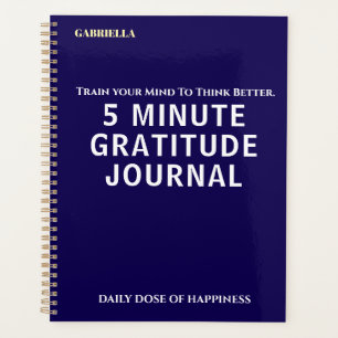 Custom Name Simple Stylish Daily Gratitude Journal Planner