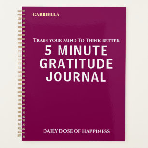 Custom Name Simple Stylish Daily Gratitude Journal Planner