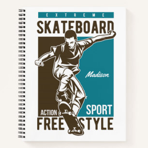 Custom name Skateboarding Notebook