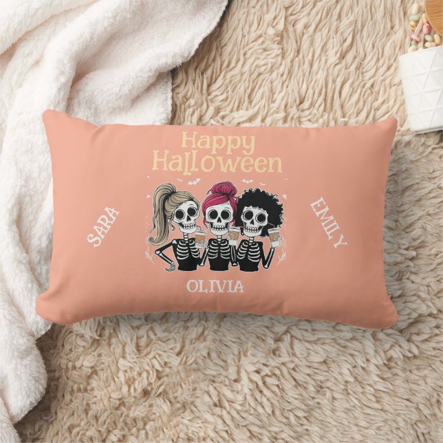 Custom Name Skeleton Friends Cushion for Home Gift (Blanket)