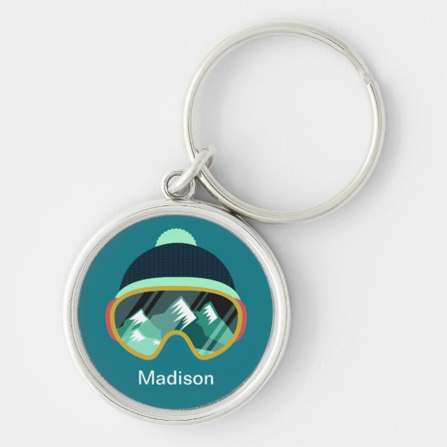 Custom name Ski Mask key chains (Front)