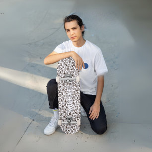 Custom Name Skull Pattern  Skateboard
