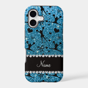 Custom name sky blue glitter cheerleading