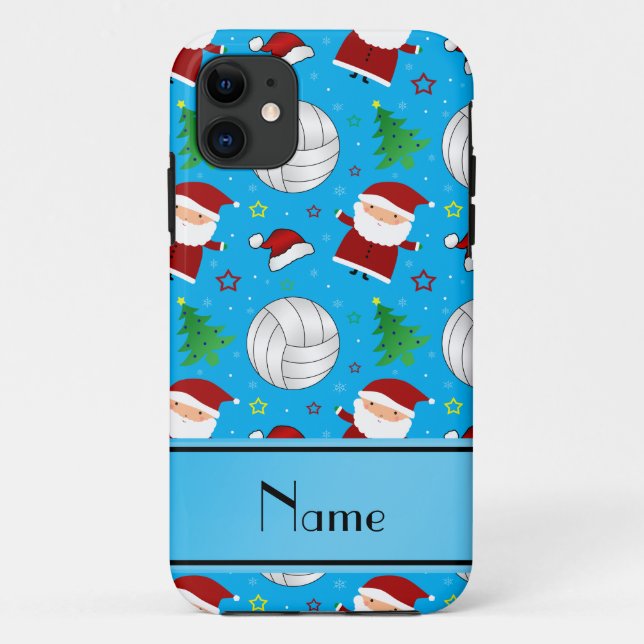 Custom name sky blue volleyball christmas pattern Case-Mate iPhone case (Back)