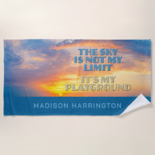 Custom Name Sky Quote Beach Towel