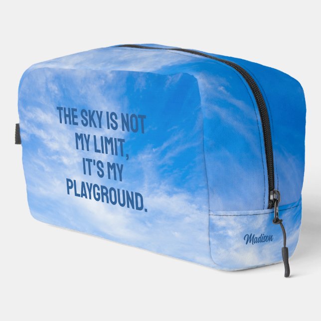Custom Name Sky Quote Dopp Kit (Right Corner)