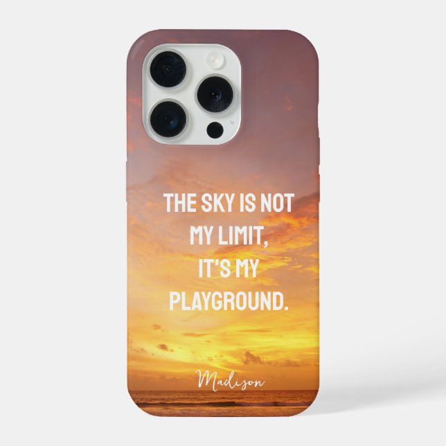 Custom Name Sky Quote iPhone Case (Back)