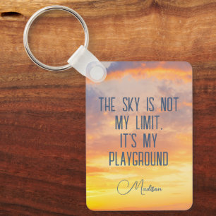Custom Name Sky Quote Keychain