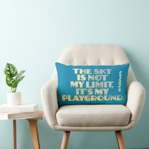 Custom Name Sky Quote Lumbar Pillow