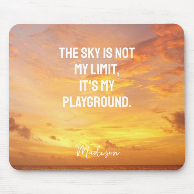 Custom Name Sky Quote Mouse Pad (Front)