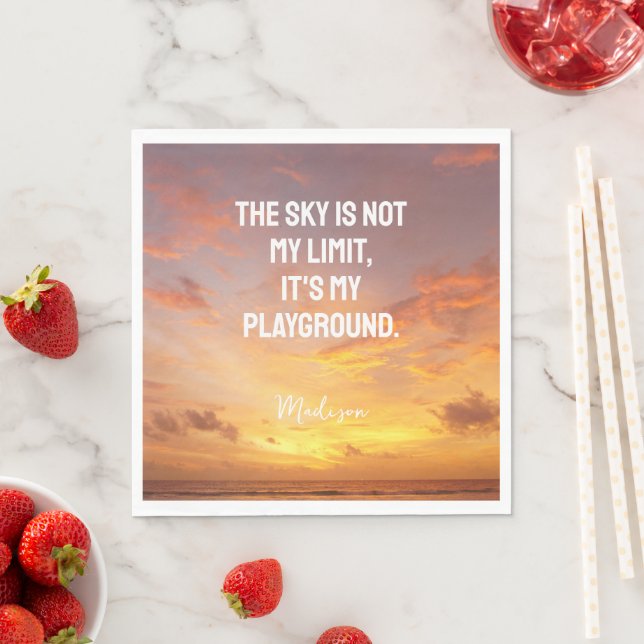 Custom Name Sky Quote Napkin (Insitu)