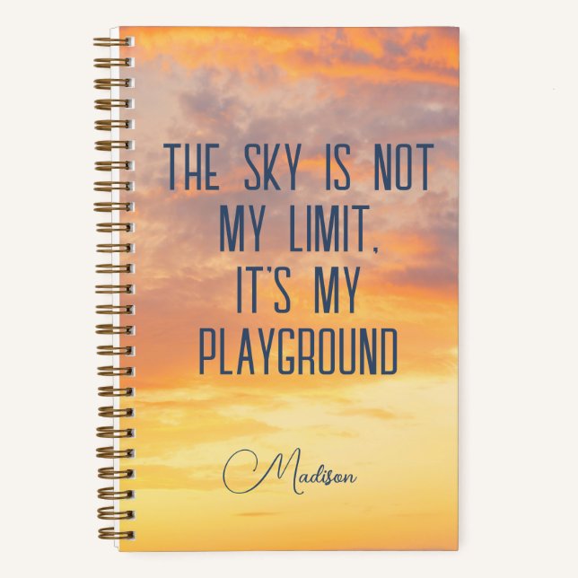 Custom Name Sky Quote Notebook (Front)