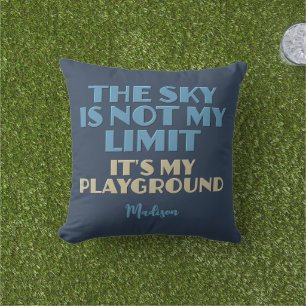 Custom Name Sky Quote Outdoor Pillow