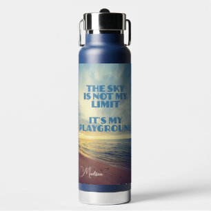 Custom Name Sky Quote Water Bottle