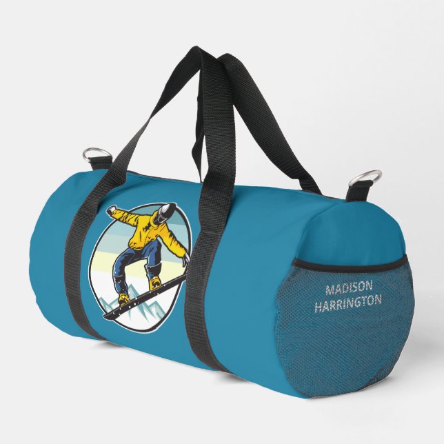 Custom Name SNOWBOARDER Duffle Bag (Right Corner)