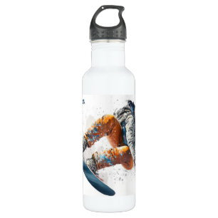 Custom Name Snowboarder Illustration 710 Ml Water Bottle
