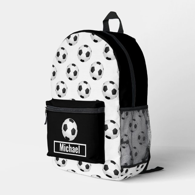 Custom Name Soccer Boys Backpack (Back Corner Right)