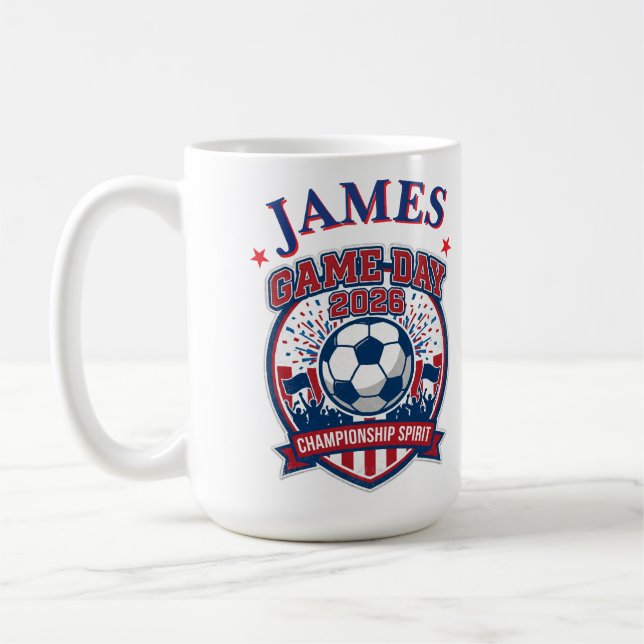 Custom Name Soccer Fan Mug | Personalized Game Day (Left)