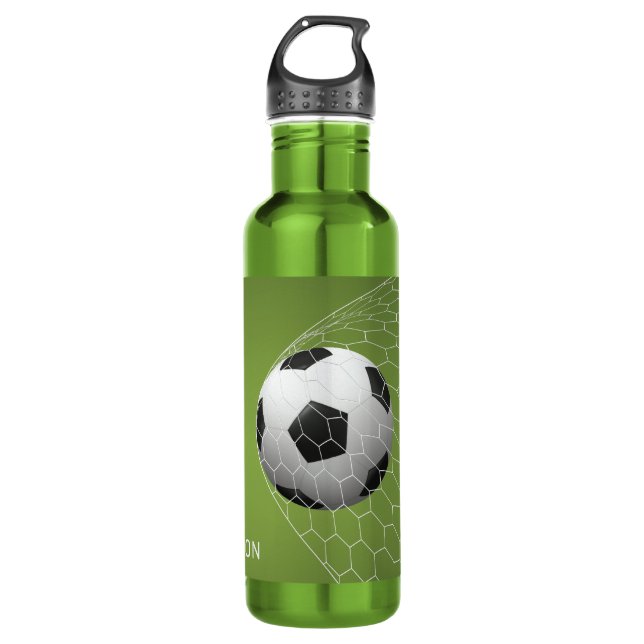 Custom name Soccer Goal water bottles (Front)