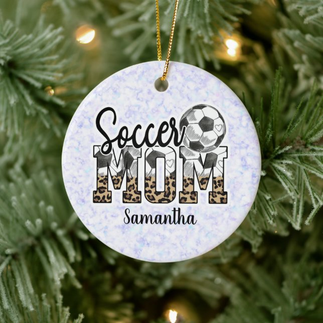 Custom Name Soccer Mom | Mother's Day Ceramic Ornament (Tree)